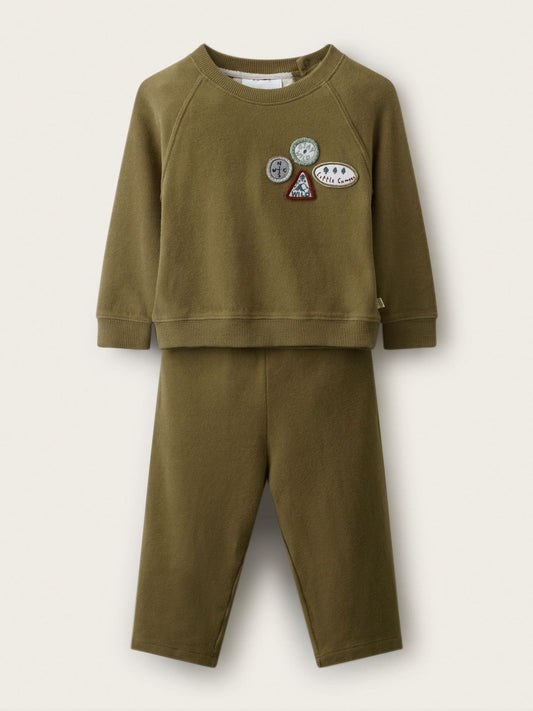 Dsiney Kidz - The White Company Green Blend Highland Sweatshirt & Jogger Set image 1
