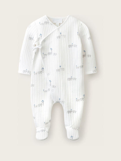 Dsiney Kidz - The White Company White Blend Quilted Party Elephant Wrap Sleepsuit image 1