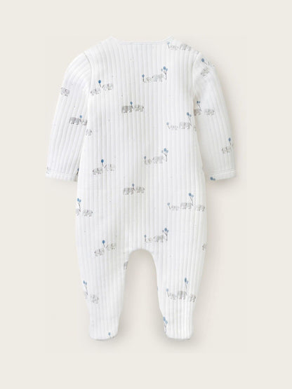 Dsiney Kidz - The White Company White Blend Quilted Party Elephant Wrap Sleepsuit image 2