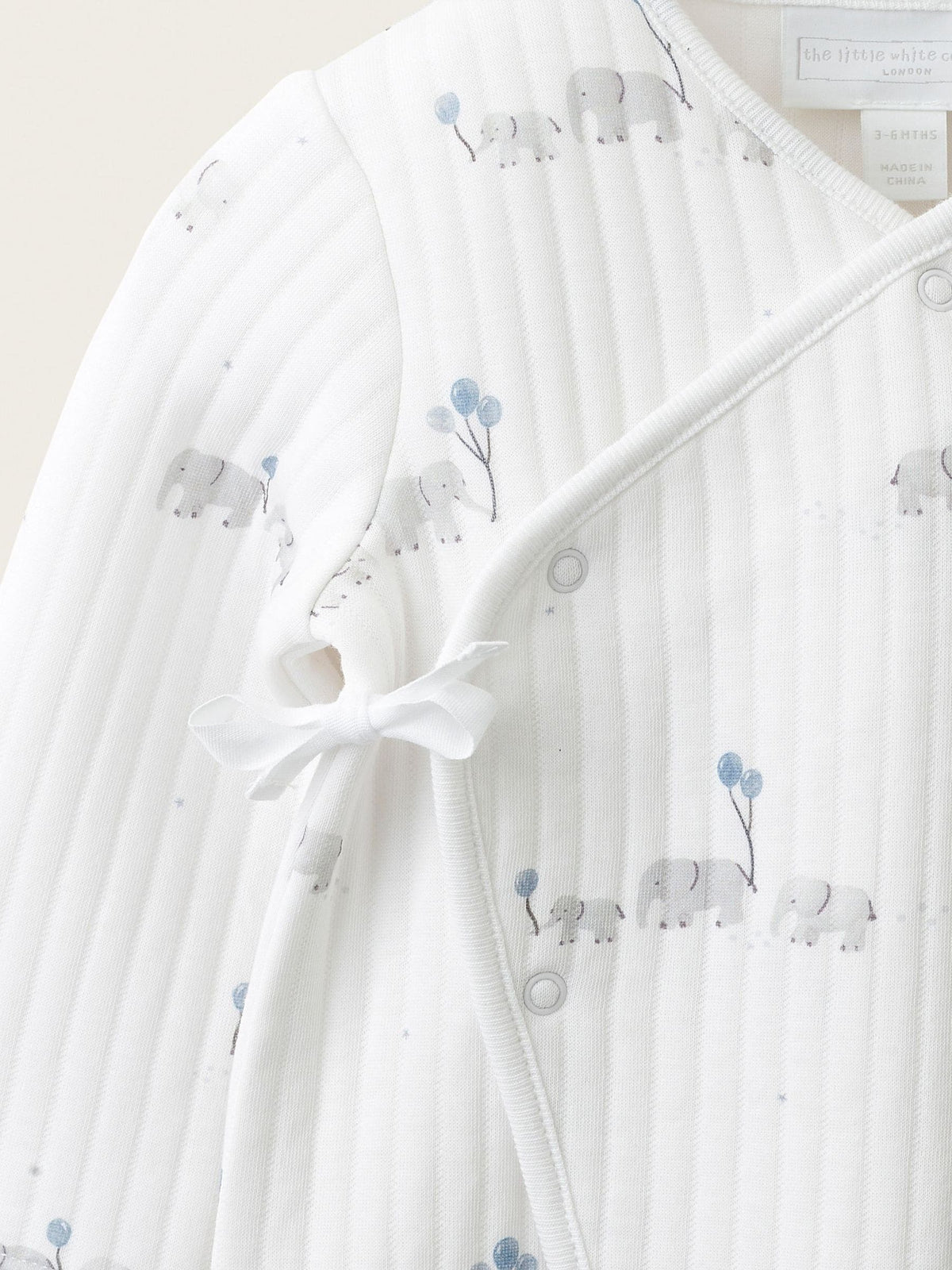 Dsiney Kidz - The White Company White Blend Quilted Party Elephant Wrap Sleepsuit image 4