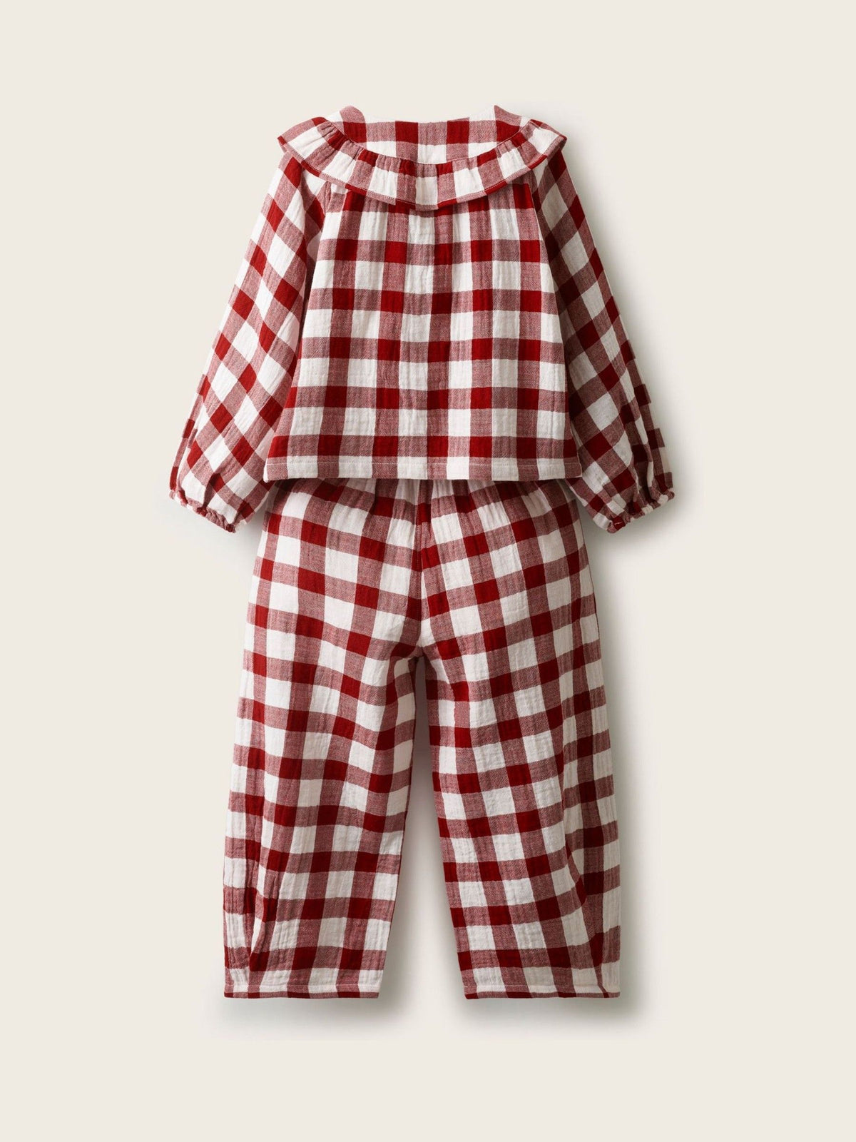 The White Company Red Double  Gingham Frill Detail Relaxed Pyjamas - image 2