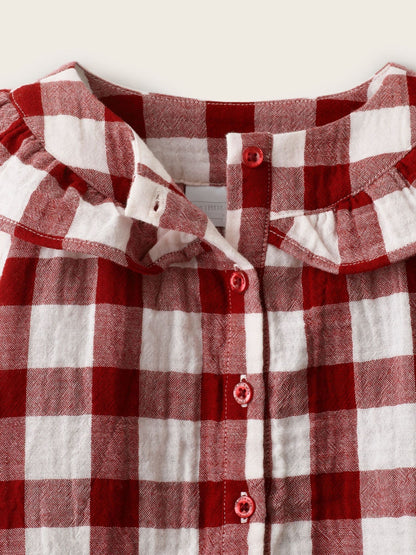 The White Company Red Double  Gingham Frill Detail Relaxed Pyjamas - image 3