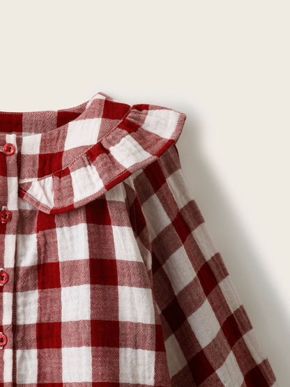 The White Company Red Double  Gingham Frill Detail Relaxed Pyjamas - image 4