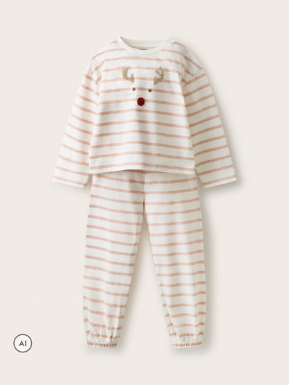 The White Company Pink Blend Jingles Stripe Relaxed Fit Pyjamas - image 1