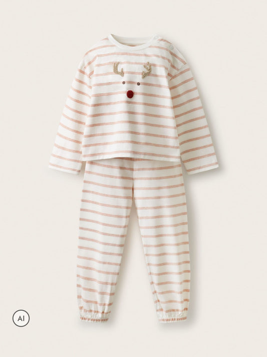 The White Company Pink Blend Jingles Stripe Relaxed Fit Pyjamas - image 1