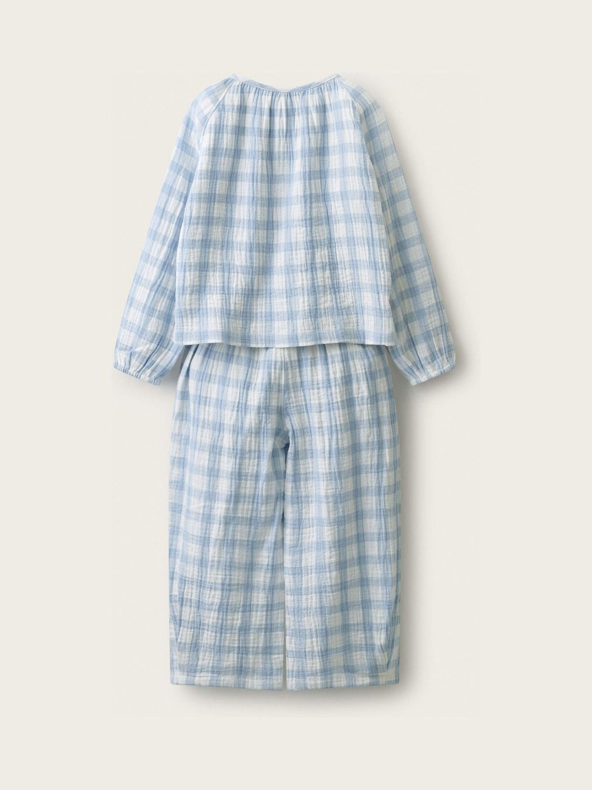 Dsiney Kidz - The White Company Blue Double Blend Gingham Wide Leg Pyjamas image 2