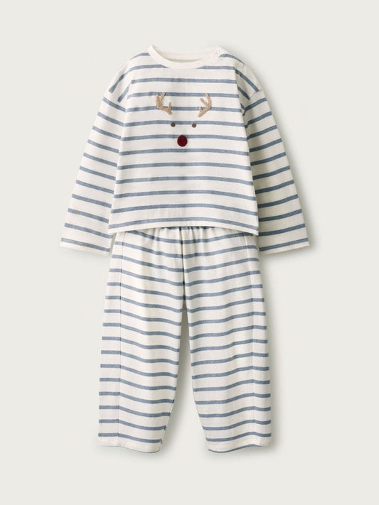 The White Company Blue Jingles Stripe Balloon Leg Pyjamas - image 1