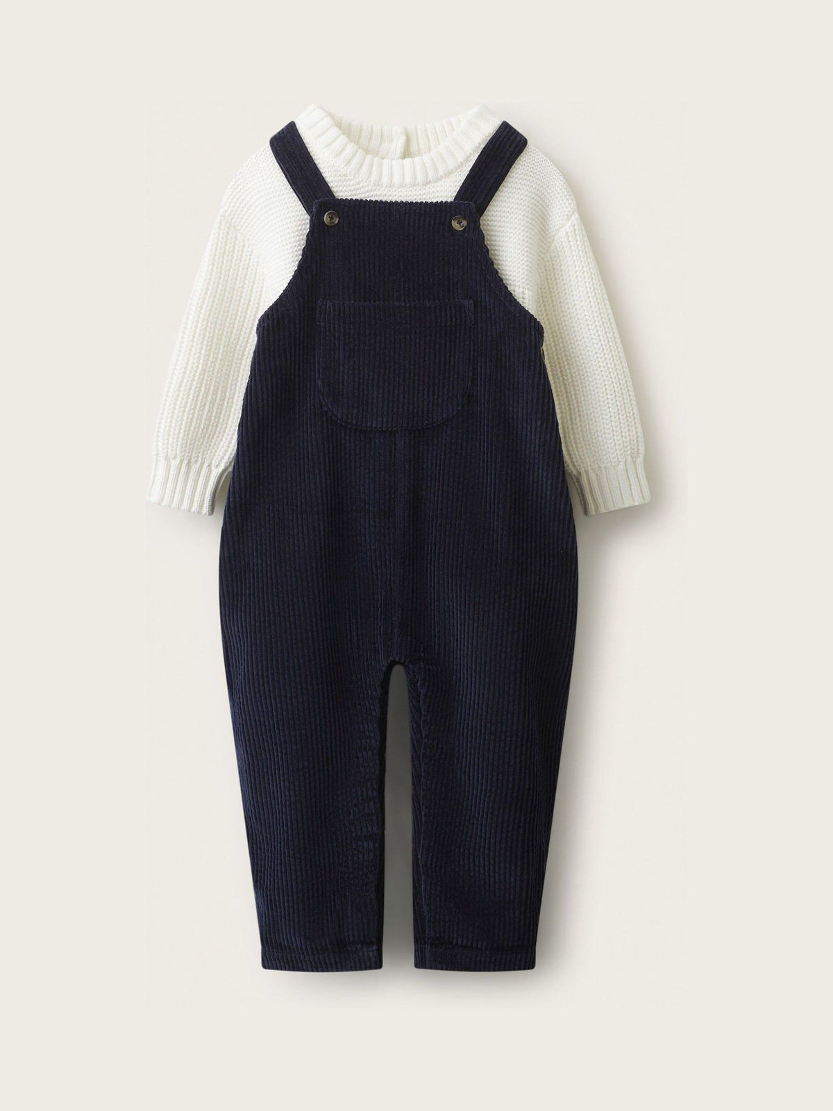 The White Company Blue Cord Dungaree Jumper & Neckerchief Set - image 1