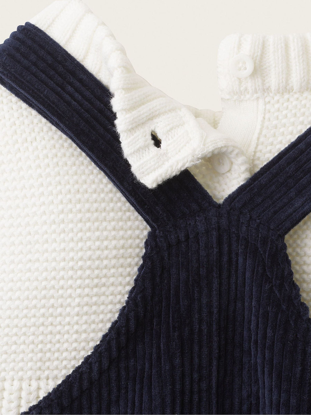 The White Company Blue Cord Dungaree Jumper & Neckerchief Set - image 2