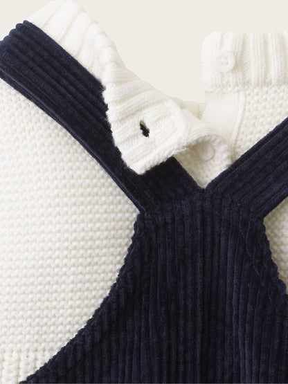 The White Company Blue Cord Dungaree Jumper & Neckerchief Set - image 2