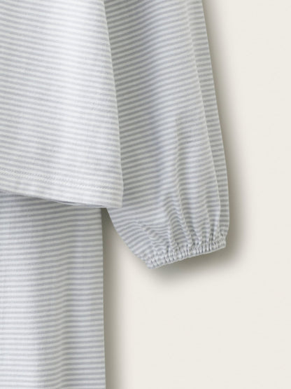 Dsiney Kidz - The White Company Blue Minnie Floral Pointelle & Stripe Relaxed Pyjamass 2 Pack image 3