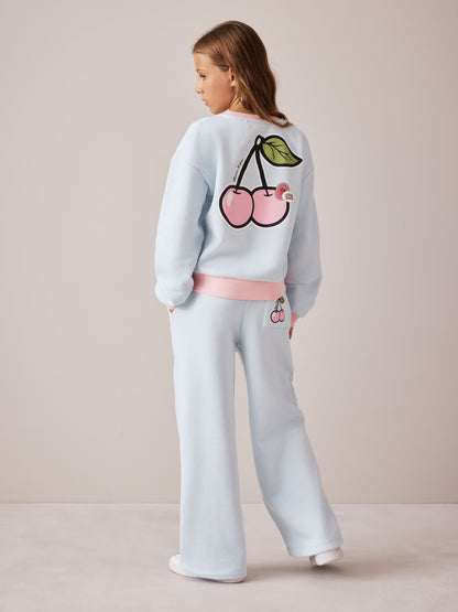 Olivia Rubin Blue Colour Block Cherry Sweat & Joggers Set 2 Piece - image 2