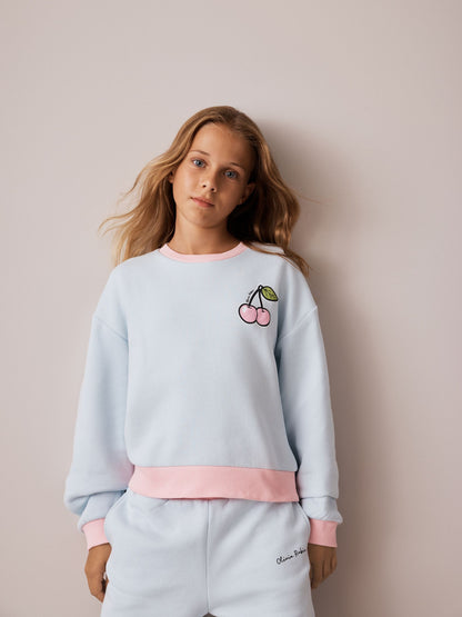 Olivia Rubin Blue Colour Block Cherry Sweat & Joggers Set 2 Piece - image 6