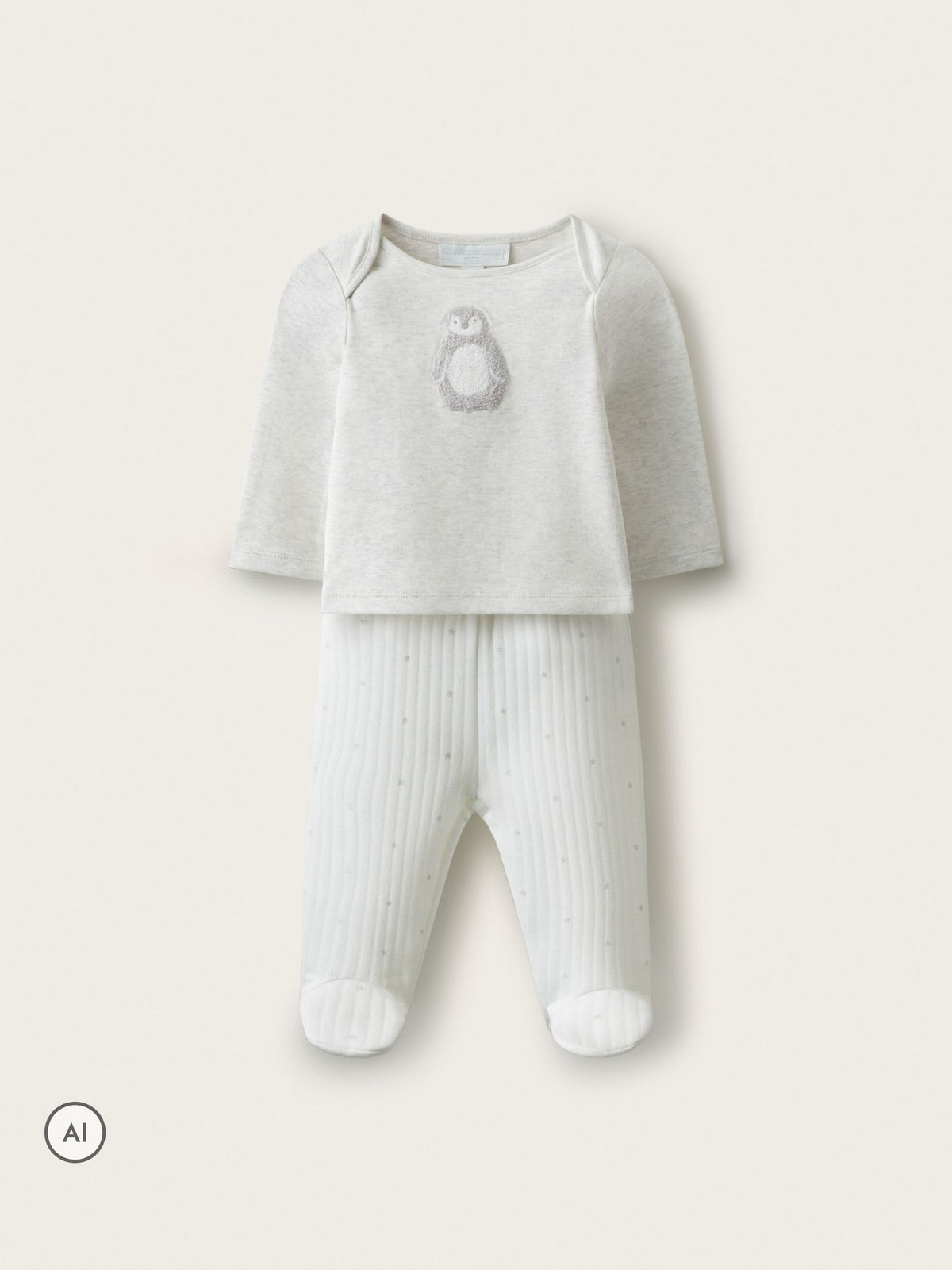The White Company Grey Snowy Penguin First Christmas Pyjamas - image 1
