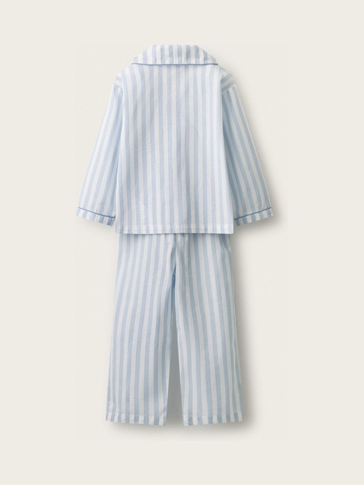Dsiney Kidz - The White Company Blue Stripe Poplin Piped Traditional Relaxed Fit Pyjamas image 2
