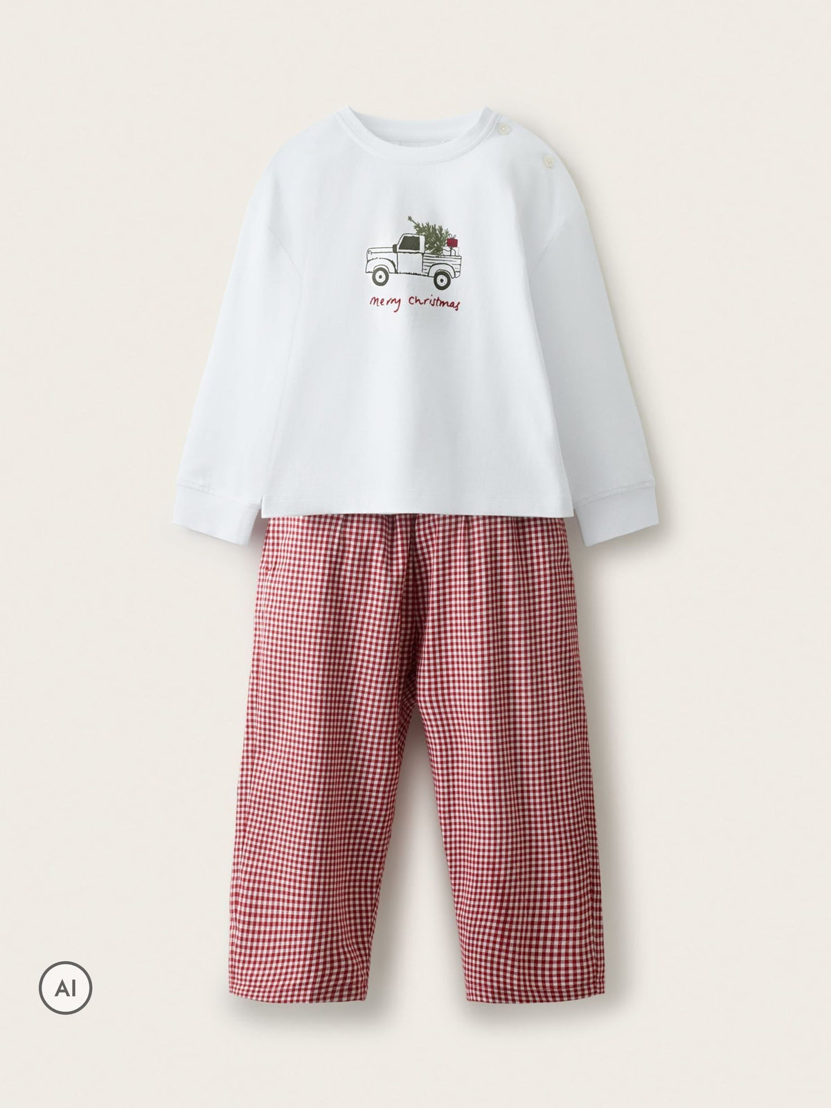 The White Company White Brushback  Blend Reindeer & Car Relaxed Fit Pyjamas - image 1