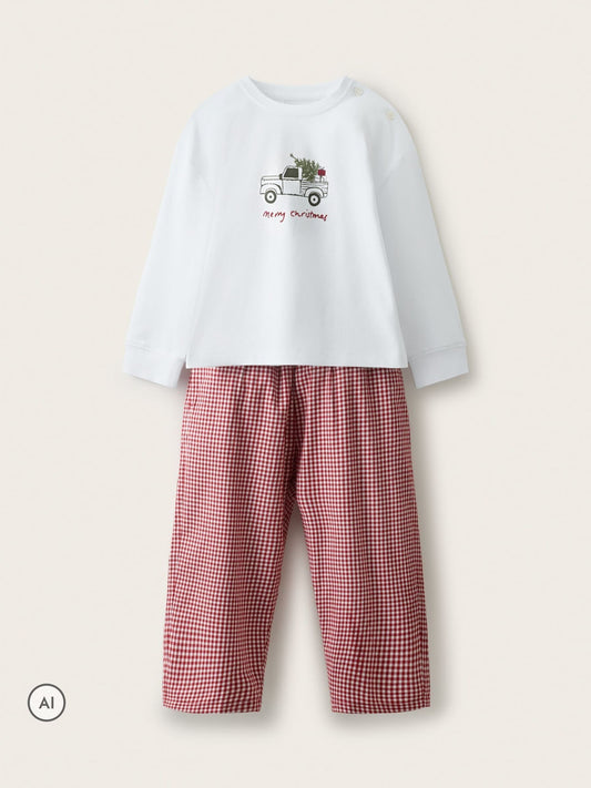 The White Company White Brushback Blend Reindeer & Car Relaxed Fit Pyjamas - image 1