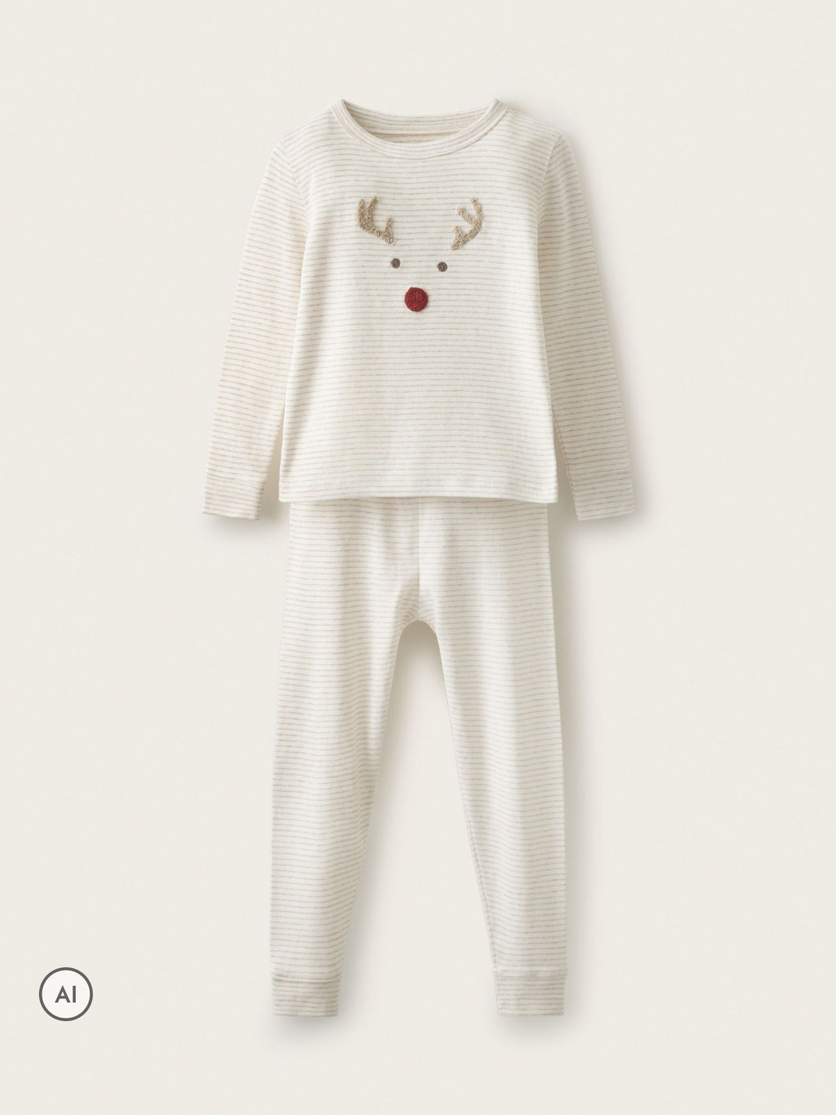 The White Company Natural Blend Jingles Neutral Stripe Skinny Fit Pyjamas - image 1