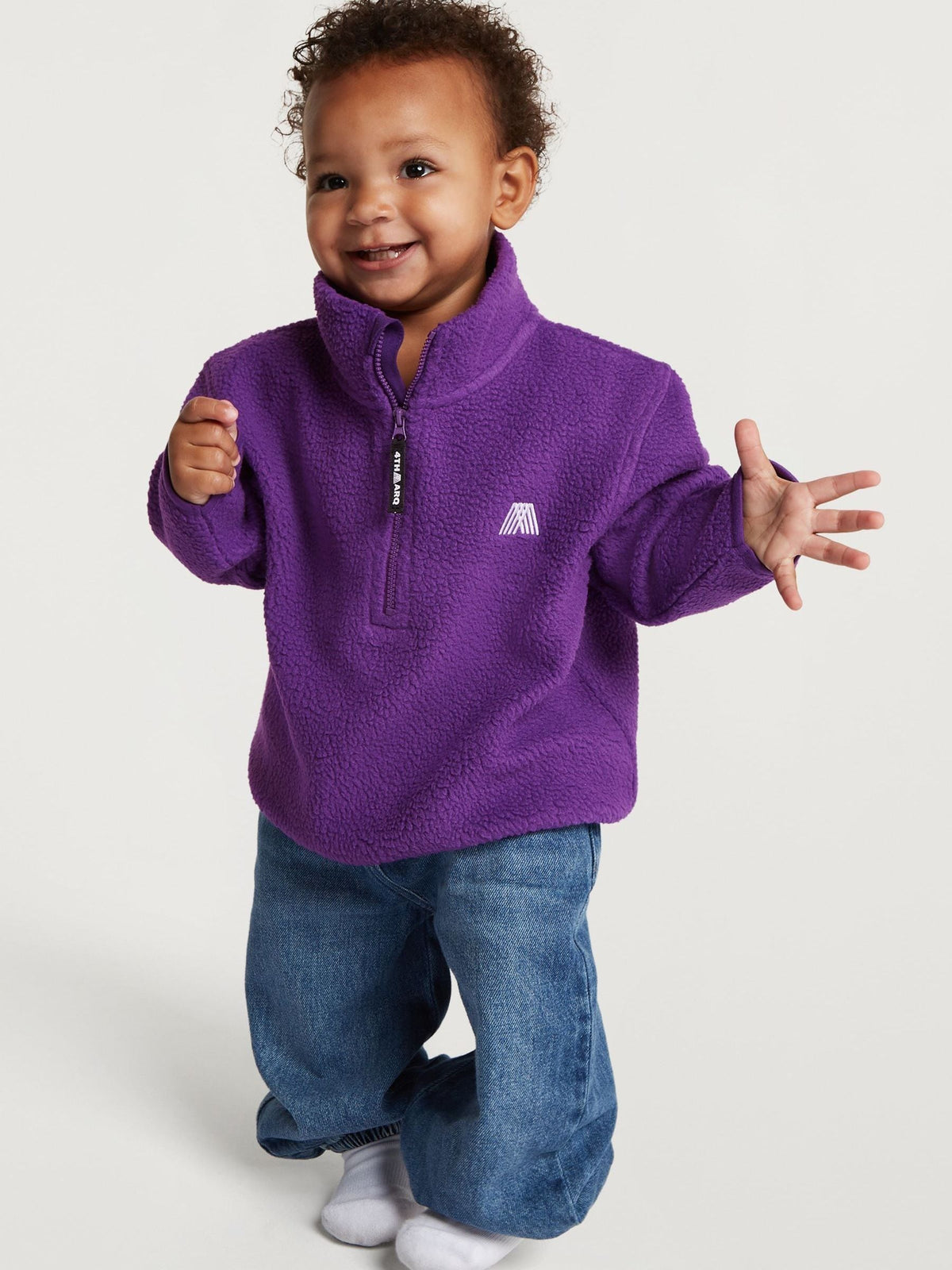 4th Arq Purple Kids Half-Zip Fleece - image 3