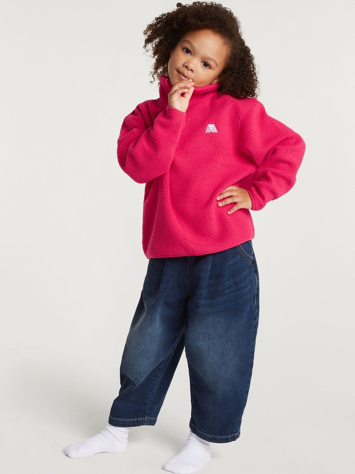 4th Arq Dark Pink Kids Half-Zip Fleece - image 2