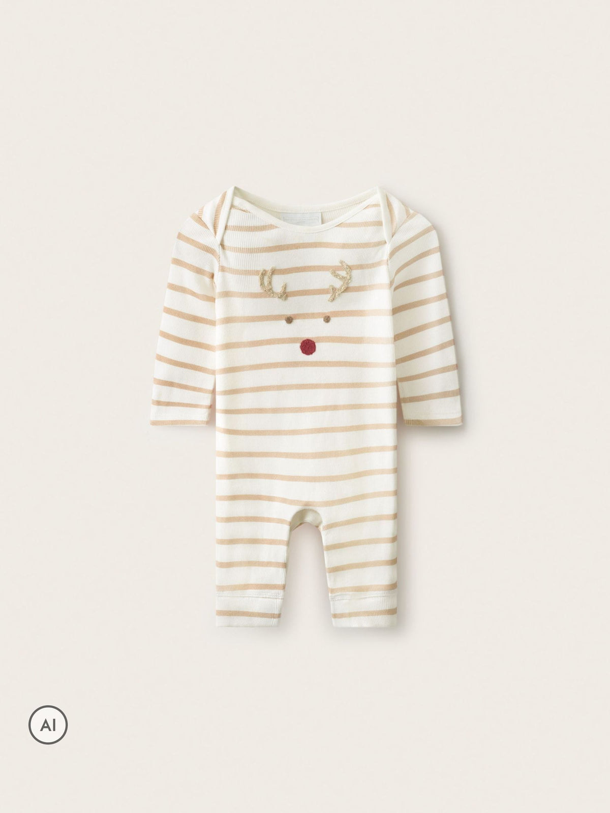 The White Company Natural Jingles Stripe Sleepsuit - image 1