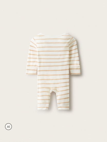 The White Company Natural Jingles Stripe Sleepsuit - image 2