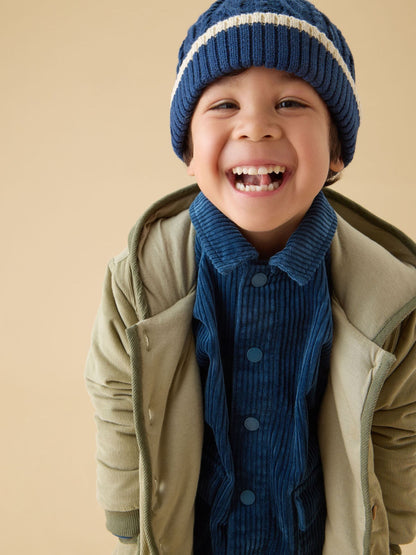 MORI Blue Navy Supersoft Knitted Beanie With Pom Pom - image 1