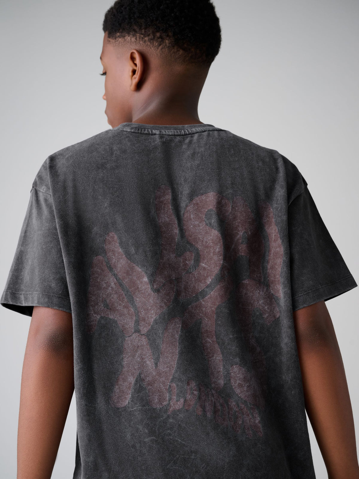 smALLSAINTS Charcoal Grey Oversized Orlando Logo Crew T-Shirt - image 5