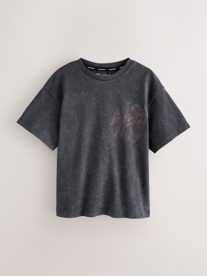 smALLSAINTS Charcoal Grey Oversized Orlando Logo Crew T-Shirt - image 6