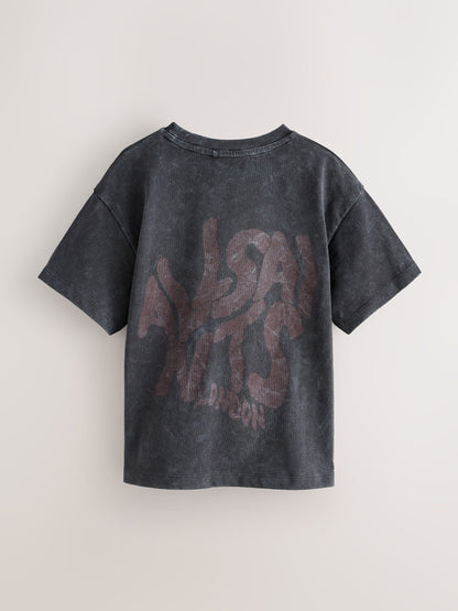 smALLSAINTS Charcoal Grey Oversized Orlando Logo Crew T-Shirt - image 7