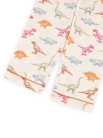 Chelsea Peers Natural Kids Dinosaur Print Button Up Long Pyjama Set - image 8