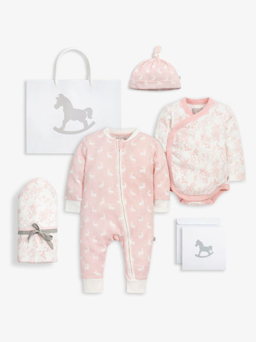 The Little Tailor Pink Welcome Little Baby 100% Cotton Gift Set 4 Piece image 1