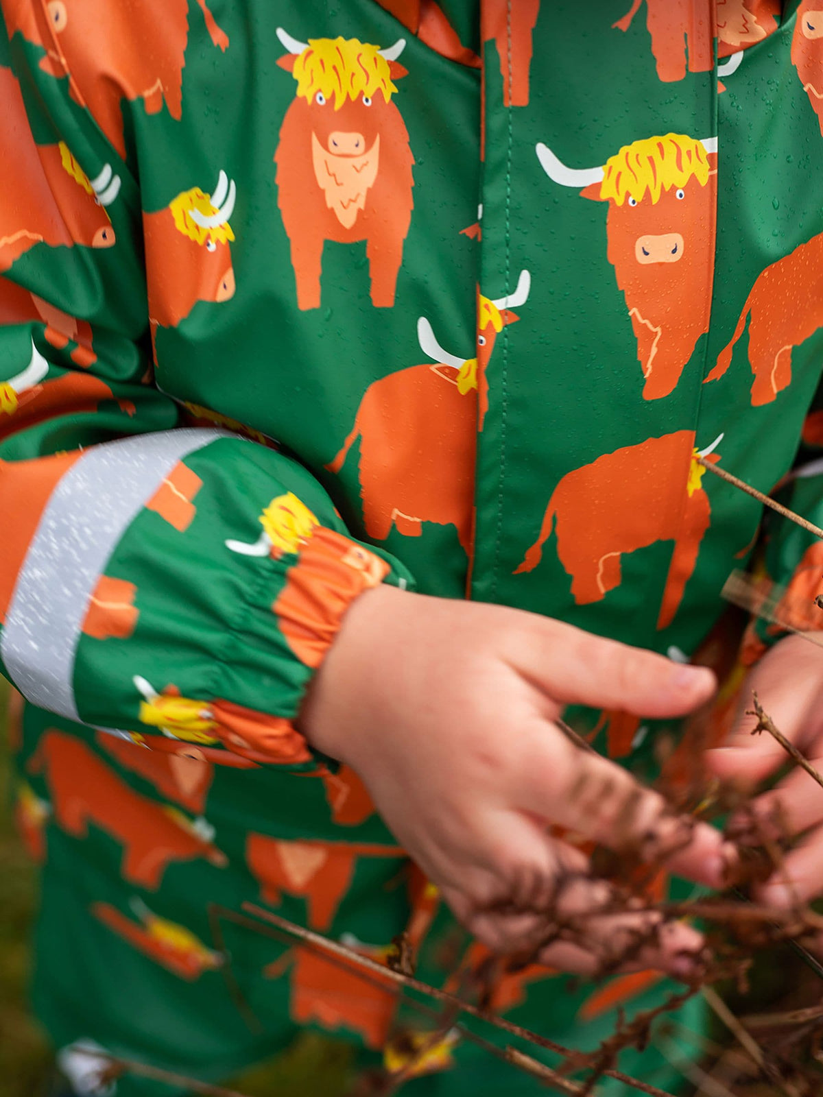 Dsiney Kidz - Frugi Green Waterproof Printed Puddle Buster Coat image 2