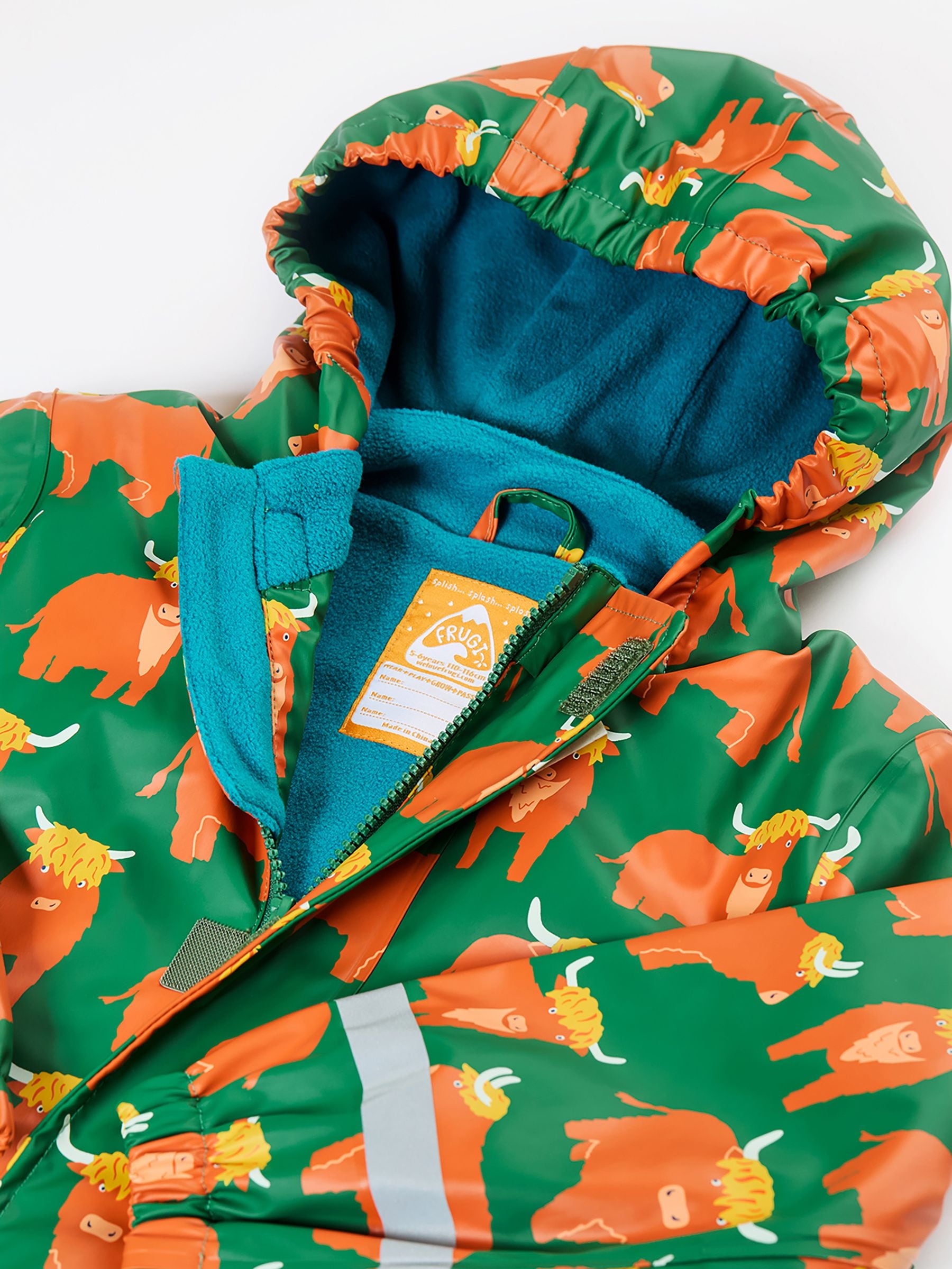 Dsiney Kidz - Frugi Green Waterproof Printed Puddle Buster Coat image 3