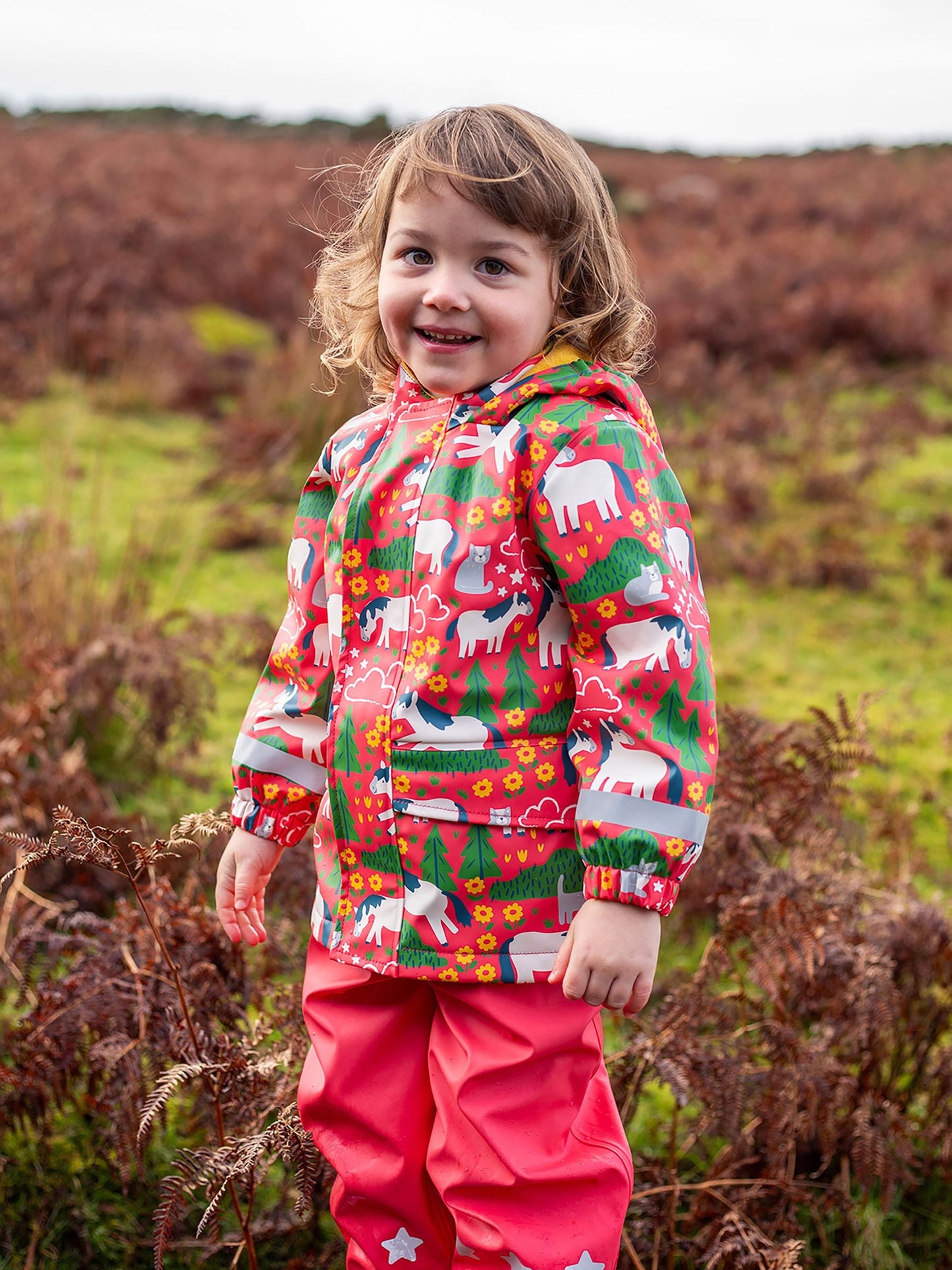 Dsiney Kidz - Frugi Pink Waterproof Printed Puddle Buster Coat image 2