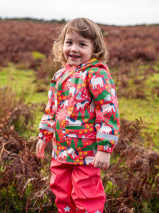 Dsiney Kidz - Frugi Pink Waterproof Printed Puddle Buster Coat image 2
