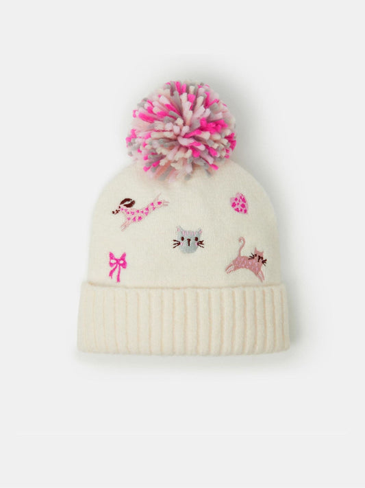 Angels By Accessorize Cream Pet Club Bobble Hat - image 1