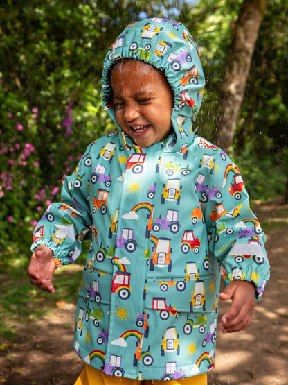 Dsiney Kidz - Frugi Blue Waterproof Printed Puddle Buster Coat image 4
