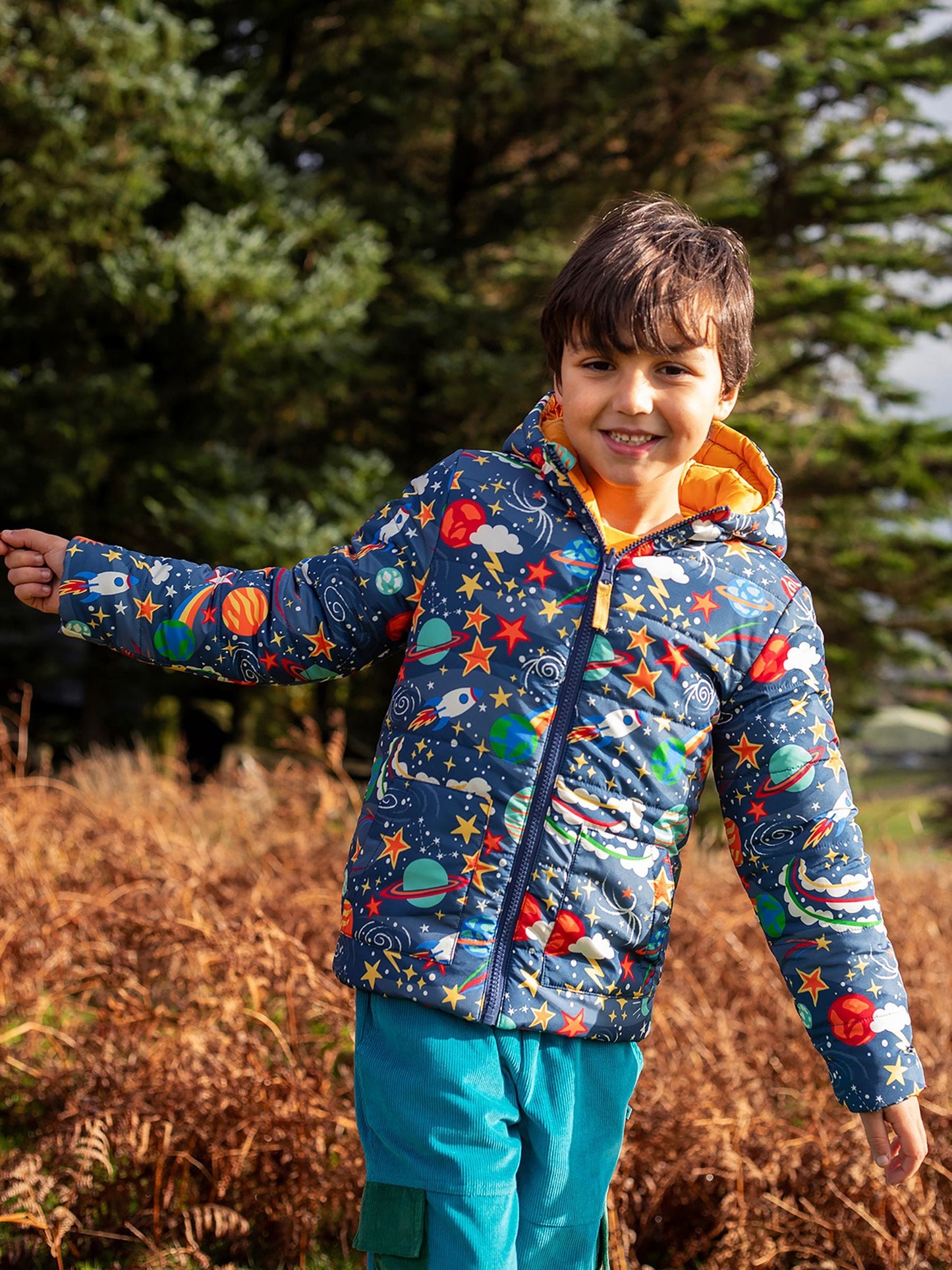 Dsiney Kidz - Frugi Blue Reversible Toasty Trail Jacket image 1