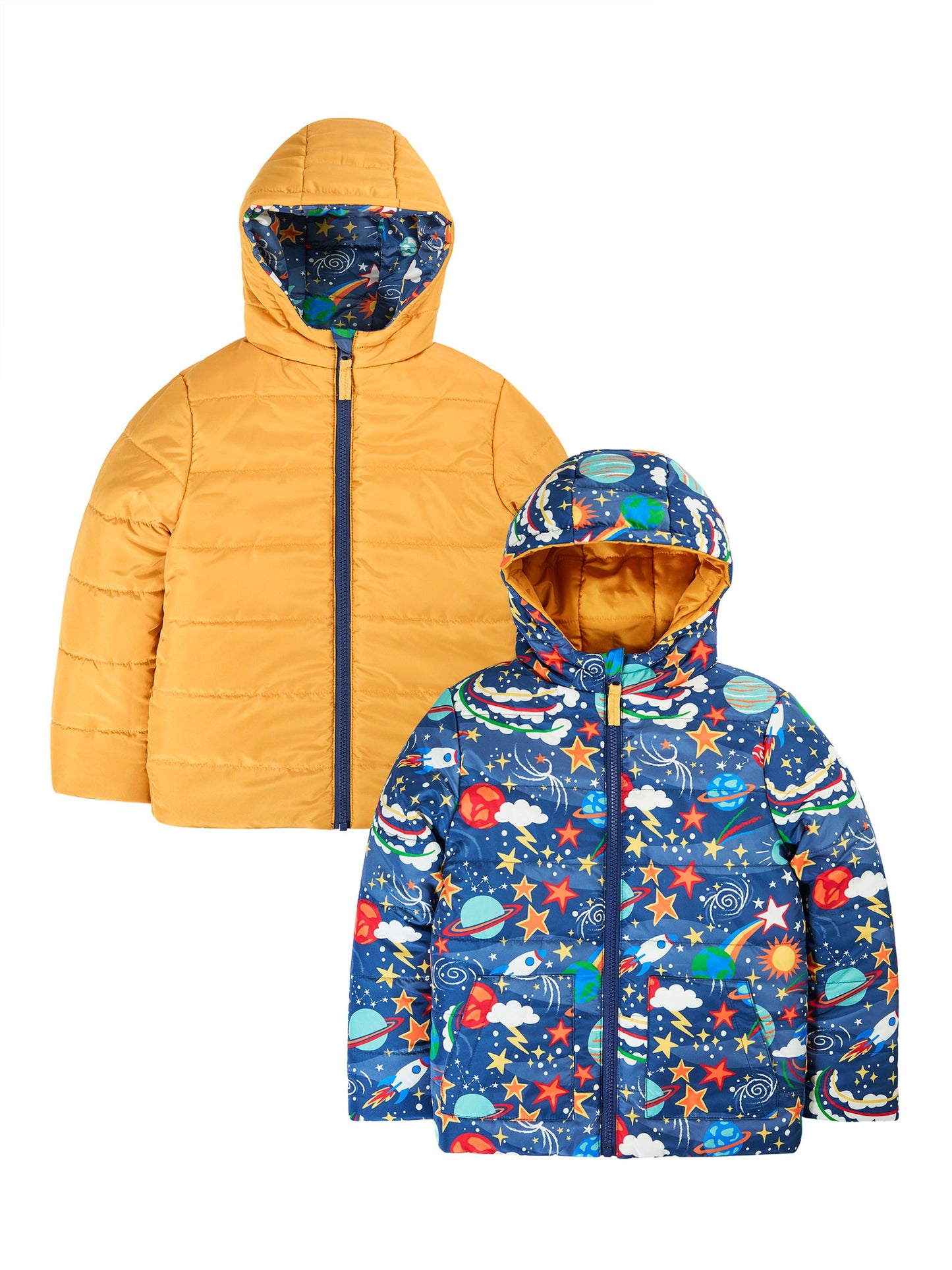 Dsiney Kidz - Frugi Blue Reversible Toasty Trail Jacket image 2