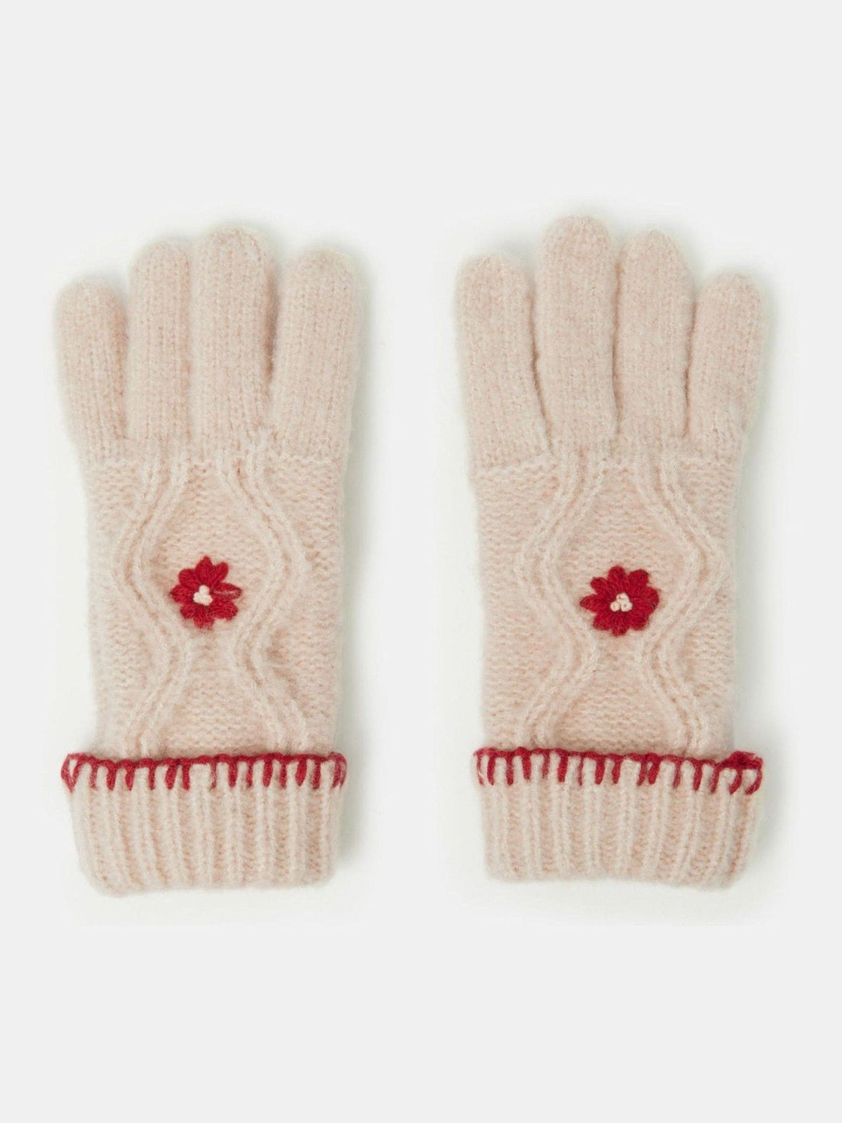 Angels By Accessorize Natural Flower Cable Knit Gloves - image 1