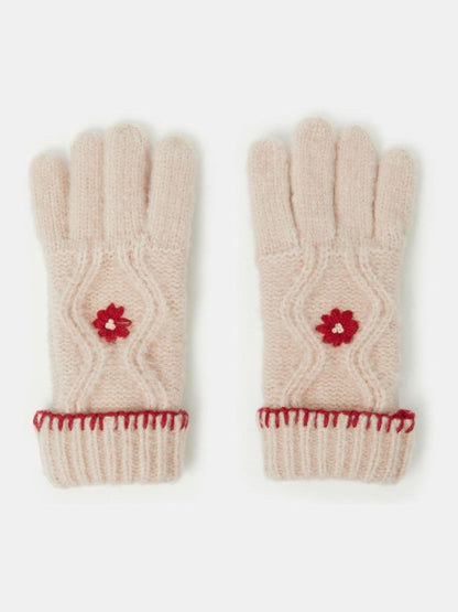 Angels By Accessorize Natural Flower Cable Knit Gloves - image 1