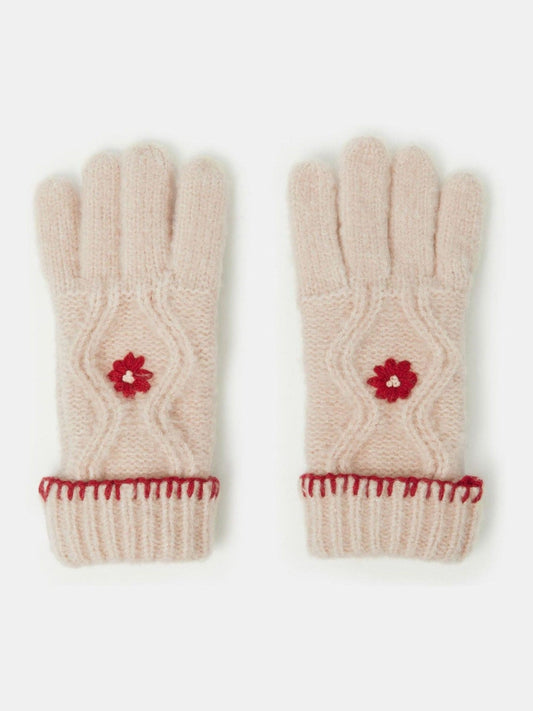 Angels By Accessorize Natural Flower Cable Knit Gloves - image 1