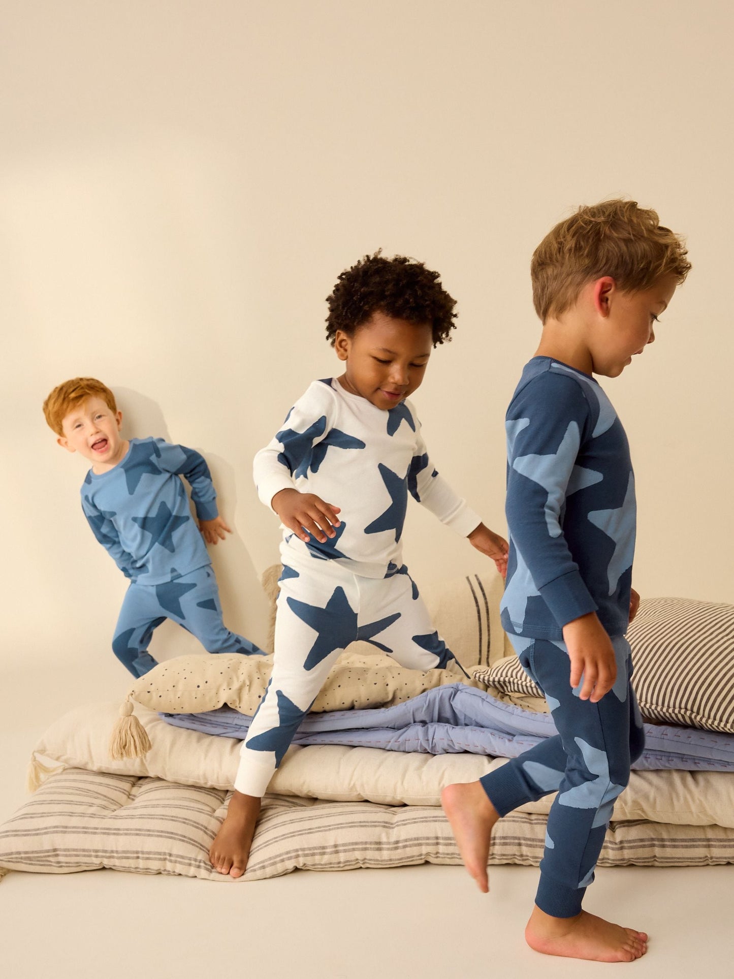 Blue/Navy Snuggle Pyjamas 3 Pack (9mths-10yrs) image 3