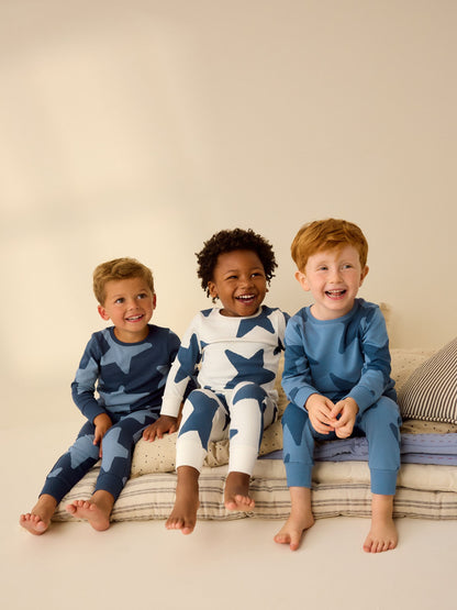 Blue/Navy Snuggle Pyjamas 3 Pack (9mths-10yrs) image 4
