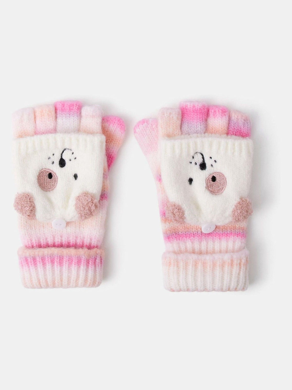 Angels By Accessorize Pink Dog Ombré Fingerless Gloves - image 1