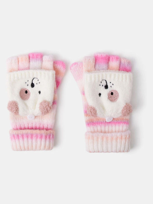 Angels By Accessorize Pink Dog Ombré Fingerless Gloves - image 1