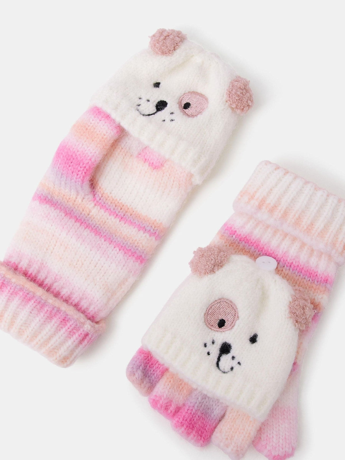 Angels By Accessorize Pink Dog Ombré Fingerless Gloves - image 2