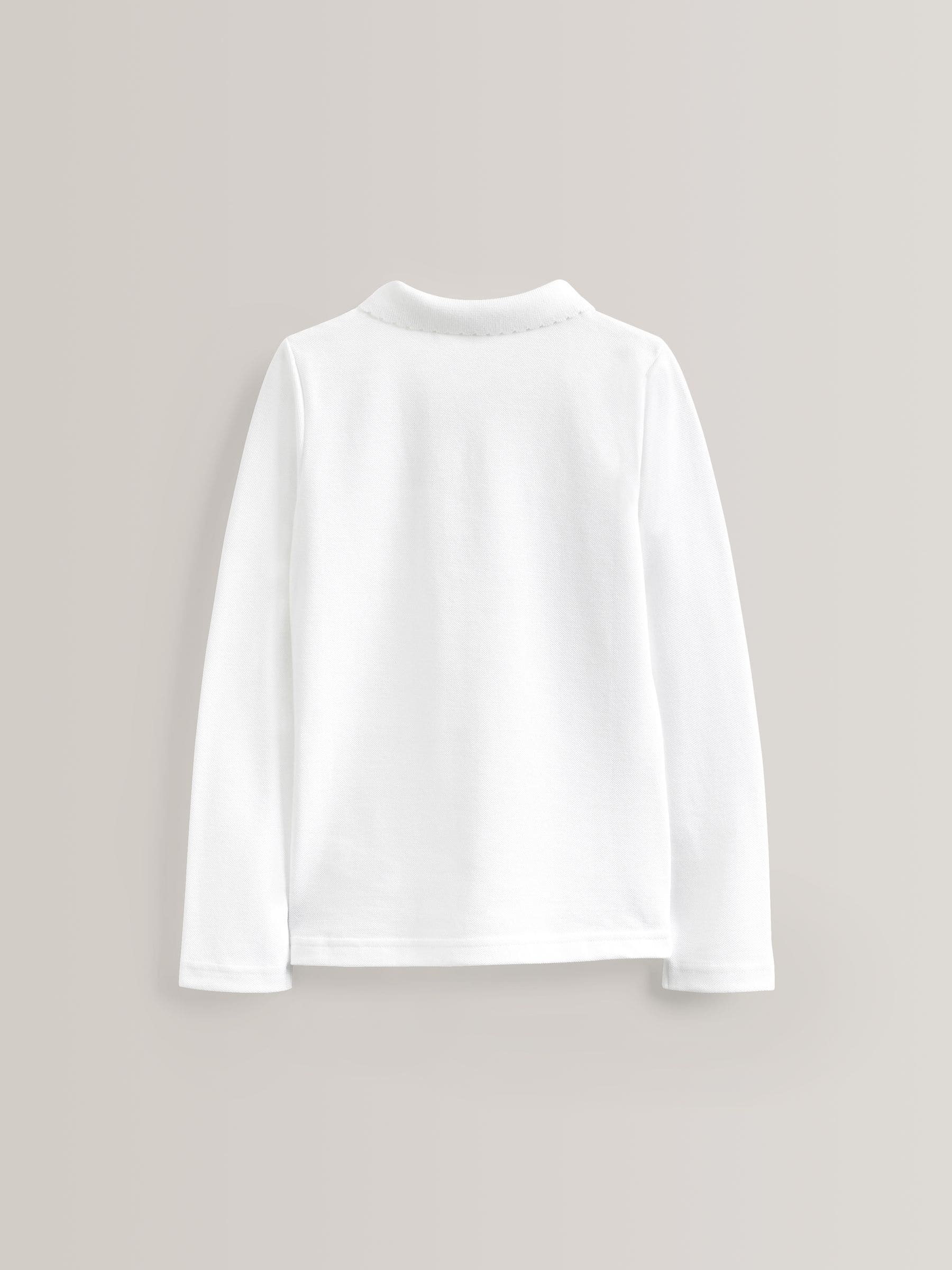 Dsiney Kidz - White 2 Pack Girls Cotton Long Sleeve School Polo Tops (3-16yrs) image 7