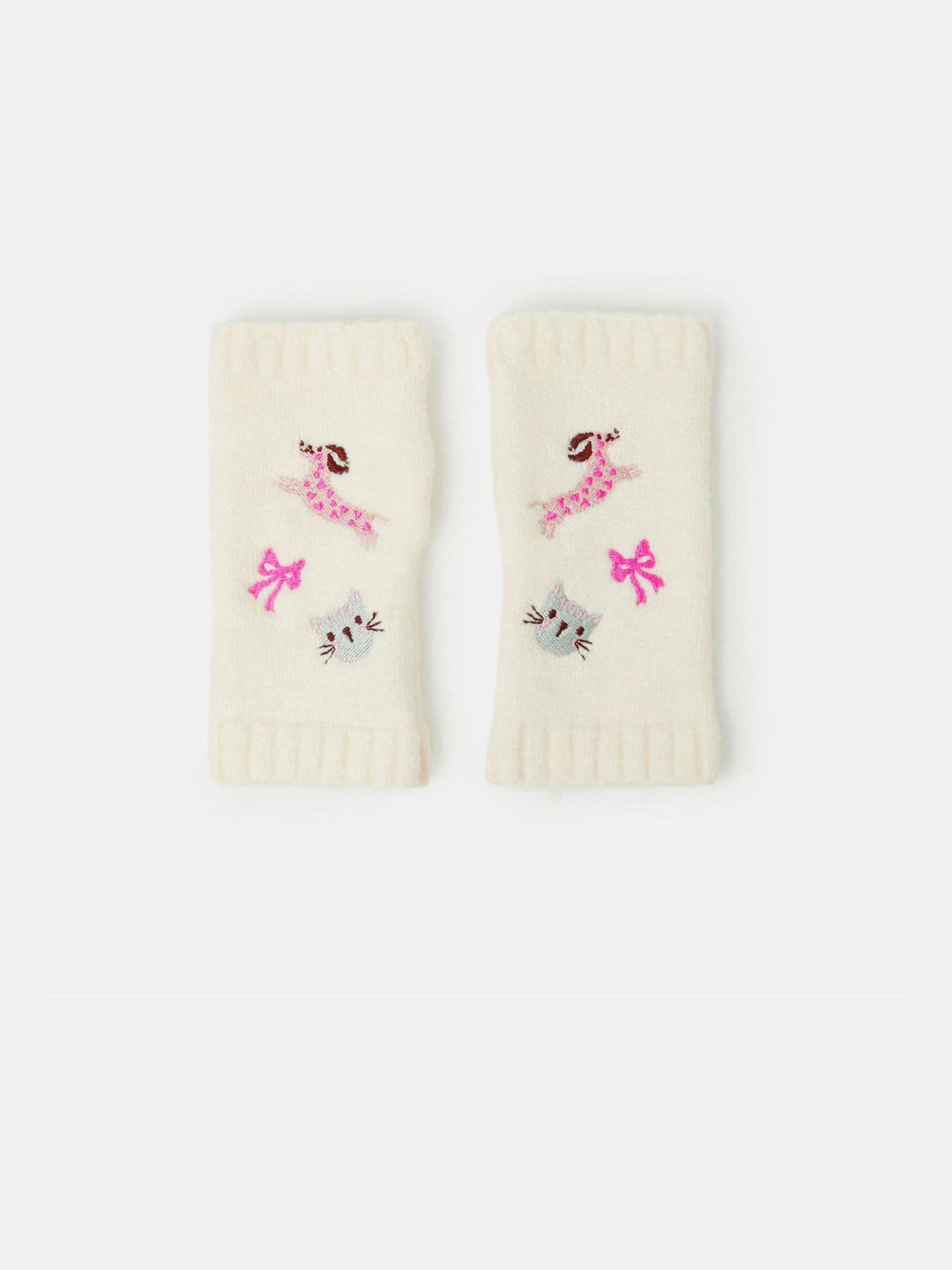 Angels By Accessorize Cream Pet Club Wrist Warmers Gloves - image 1
